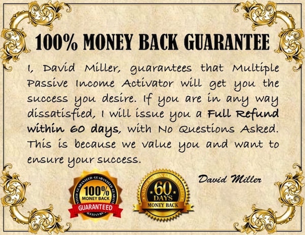 passive income activator guarantee